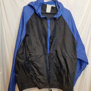 Urban Equipment Vintage Windbreaker Pullover Half zip Nylon Black Blue Adult XL